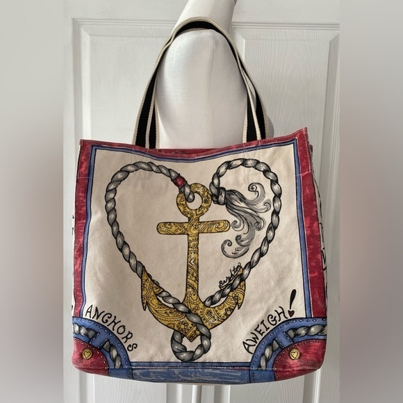 Brighton “Seas The Day” Canvas Beach Bag Large - Picture 3 of 10